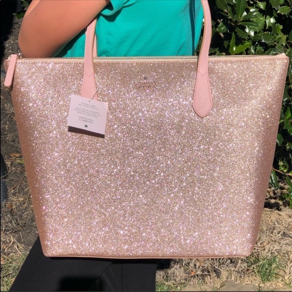 kate spade Handbags - ⭐️⭐️⭐️⭐️⭐️Kate Spade Sparkly Tote In Rose Gold NWT